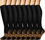 Copper Compression Socks for Men & Women - 8 Pairs