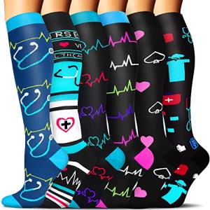 Compression Socks for Men and Women - 6 Pairs