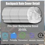 30-Pack Waterproof Backpack Rain Covers - Lightweight