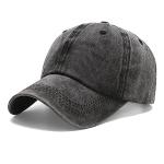 Adjustable Low Profile Cotton Dad Hat - Black