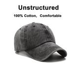 Adjustable Low Profile Cotton Dad Hat - Black