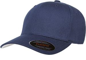 Navy Cotton Twill Fitted Baseball Cap for Men