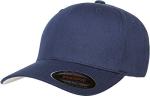 Navy Cotton Twill Fitted Baseball Cap for Men