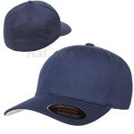 Navy Cotton Twill Fitted Baseball Cap for Men