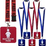 6pc Hall Pass Lanyards for School Kids
