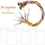 24 Colorful Safety Lanyards with ID Badge Holders