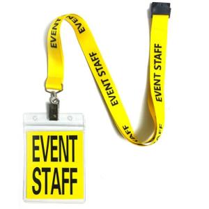 25 Pack Yellow Lanyards with Card Holder