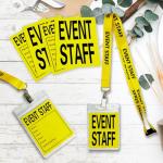 25 Pack Yellow Lanyards with Card Holder