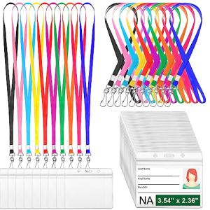 100 Name Tag Lanyards with ID Holders - 100 Sets