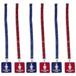 6pc Hall Pass Lanyards for School Kids