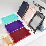 Teskyer Black Leather Badge Holder with Lanyard