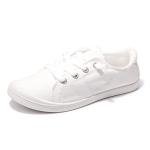 Casual White Slip-On Canvas Sneakers for Women