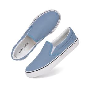 Light Blue Women's Casual Slip-On Canvas Sneakers