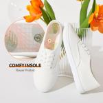 Floral Embroidered Canvas Slip-On Sneakers for Women