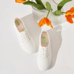 Floral Embroidered Canvas Slip-On Sneakers for Women