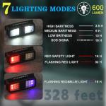 Small Rechargeable 600 Lumen Clip-On Flashlight