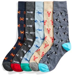 Comfortable Patterned Dress Socks for Men, 5 Pairs