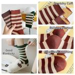 Cute Retro Striped Crew Socks for Women