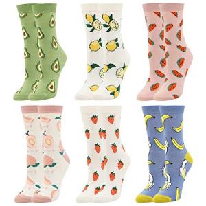 Funny Animal Food Design Crew Socks for Women