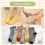 Ruffle and Stripe Women's Ankle Socks - 6 Pairs