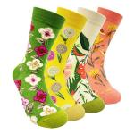 Colorful Flower Pattern Crew Socks for Women