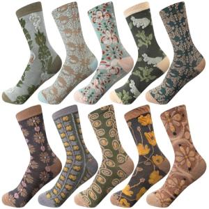 Cute Cottagecore Floral Women's Crew Socks Set