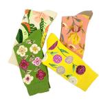 Colorful Flower Pattern Crew Socks for Women