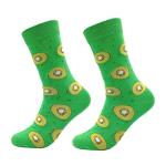 Colorful Combed Cotton Mid Calf Socks - 12 Pairs