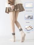Cozy Cotton Striped Crew Socks for Women - 4 Pairs
