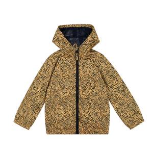 Girls Lightweight Waterproof Rain Jacket - Yellow Leopard
