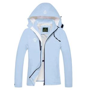 Plus Size Waterproof Women's Rain Jacket - Blue