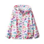 Butterfly Print Water-Resistant Windbreaker Jacket for Teens