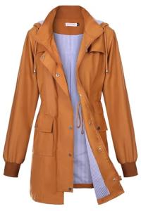 Lightweight Waterproof Raincoat with Hood for Women