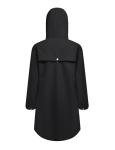 Women's Long Hooded Rain Jacket in Black