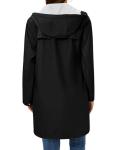 Women's Long Hooded Rain Jacket in Black