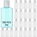 Clear Travel Bottles - 100 Pack of 1 oz Flip Caps