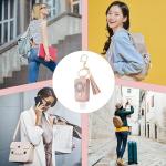 4-Pack Portable Leather Hand Sanitizer Keychains