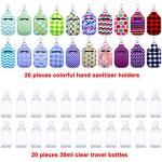 40-Piece Travel Bottle Set with Keychain Holders