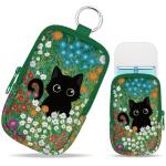 Cute Floral Cat Hand Sanitizer Holder Pouch