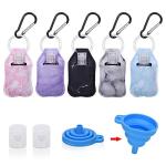Keychain Hand Sanitizer Holder Set - 5 Pack