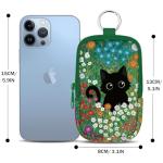 Cute Floral Cat Hand Sanitizer Holder Pouch