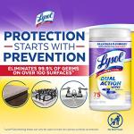 Lysol Dual Action Citrus Disinfecting Wipes, 75 Count