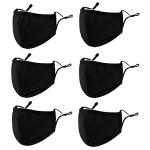 Washable 3-Ply Face Masks 6-Pack - Black