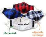 Checkered Reusable Cloth Face Masks - 4 Pack