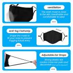 Washable 3-Ply Face Masks 6-Pack - Black