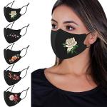 Reusable Flower Pattern Cloth Face Masks - Pack of 5