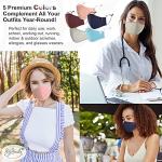 BigSmile 5 Pack Washable Adjustable Cloth Face Masks