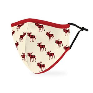 Buffalo Plaid Moose 3-Ply Washable Face Mask