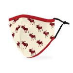 Buffalo Plaid Moose 3-Ply Washable Face Mask
