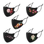 Reusable Flower Pattern Cloth Face Masks - Pack of 5